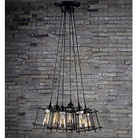 Warehouse Of Tiffany Whse Of Tiffany Ld4057-6 Titania 6-Light Adjustable Cord Edison Chandelier With Bulbs, 8