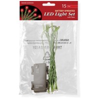 National Tree Battery Operated 15 Led Bulb Light String Set, Red (Ls-883-15R-B)