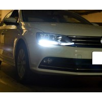 This page showcases a set of iJDMTOY Compatible With Volkswagen 20112017 Jetta 6000K Xenon White 68SMD High Power LED Daylight DRL Replacement Bulbs Haogen Front Road Illuminating Lights TrimTo learn more about the product please see the detailed feature 