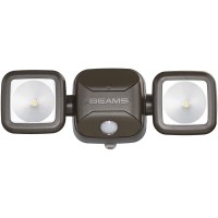 Beams Mb3000 High Performance 500 Lumen Wireless Battery Powered Motion Sensing Led Dual Head Security Spotlight, Brown, 1-Pack