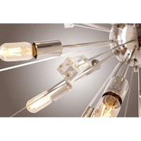 Mid Century Italian Starburst Chandelier 24 Light Edison Bulb Sparkling Sputnik