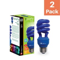 Xtricity Cfl Compact Fluorescent Blue Light Bulbs,Colored Light Bulb T2 Spiral, 13W (60 Watt Equivalent), E26 Medium Base Blue Light Bulbs Outdoor/Indoor 120V, Ul Listed, Blue (2 Pack)