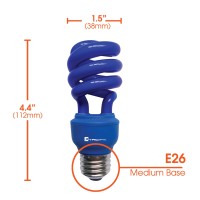 Xtricity Cfl Compact Fluorescent Blue Light Bulbs,Colored Light Bulb T2 Spiral, 13W (60 Watt Equivalent), E26 Medium Base Blue Light Bulbs Outdoor/Indoor 120V, Ul Listed, Blue (2 Pack)