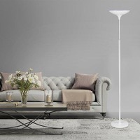 Led Floor Lamp Torchiere, Energy Star Certified, Dimmable, Super Bright, 43W, 3010 Lumens, Matte White Finish,12783