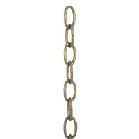 B&P Lamp Antique Brass Finish 5 Gauge Straight Sided Oval Lamp Chain - 3 Foot Length