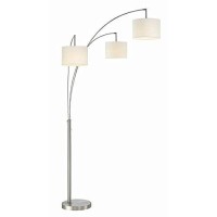 Artiva Usa Led602108Fsn Lumiere Modern Led 80-Inch 3-Arched Brushed Steel Floor Lamp With Dimmer, 76, 71 Inches High X 36 Inches Wide X 36 Inches Long