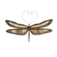 Eangee Home Design Dragonfly Wall Decor Earthtoned With Brown Border 17 Inches Length X 1 Inch Width X 11 Inches Height (M4010)