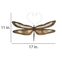 Eangee Home Design Dragonfly Wall Decor Earthtoned With Brown Border 17 Inches Length X 1 Inch Width X 11 Inches Height (M4010)