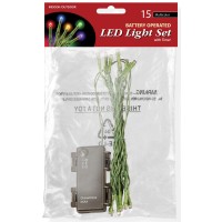 National Tree Battery Operated 15 Led Bulb Light String Set, Multicolored (Ls-883-15M-B)