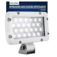 Five Oceans Spreader Led Flood Light, Spotlight, Cool White, Cast Aluminum White Housing, Stainless Steel Mounting Bracket, Easy Installation, 2400 Lumens, Waterproof Ip67 - Fo3912