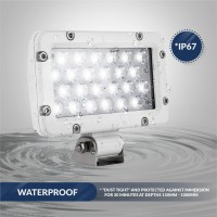 Five Oceans Spreader Led Flood Light, Spotlight, Cool White, Cast Aluminum White Housing, Stainless Steel Mounting Bracket, Easy Installation, 2400 Lumens, Waterproof Ip67 - Fo3912