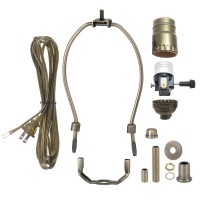 B&P Lamp? Antique Brass Finish Table Lamp Wiring Kit With A 8 Inch Harp And 3-Way Socket