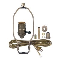 B&P Lamp? Antique Brass Finish Table Lamp Wiring Kit With A 8 Inch Harp And 3-Way Socket