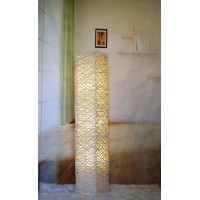 Handmade Bamboo Rectangle Floor Lamp Tku008L Modern Contemporary Decor Lighting Living Family Bedroom