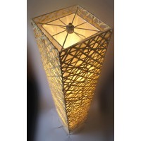 Handmade Bamboo Rectangle Floor Lamp Tku008L Modern Contemporary Decor Lighting Living Family Bedroom