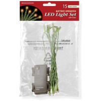 National Tree Battery Operated 15 Led Bulb Light String Set, Warm White (Ls-883-15W-B)