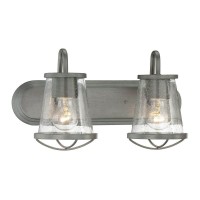 Designers Fountain 87002Wi 18In Darby 2Light Bathroom Vanity Light Fixture Weathered Iron