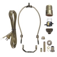 Bp Lamp Antique Brass Finish Table Lamp Wiring Kit With A 7 Inch Harp And Pushthru Socket