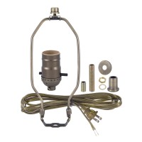 Bp Lamp Antique Brass Finish Table Lamp Wiring Kit With A 7 Inch Harp And Pushthru Socket