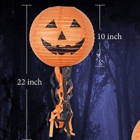 Charmed 10 Inch Halloween Jack O Lantern Pumpkin Paper Lanterns Orange (10 Count)