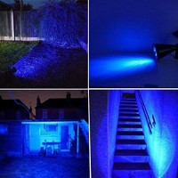 T-Sunus Blue Solar Spotlights, Ip65 Waterproof 4 Led Solar Lights, Auto-On/Off Security Landscape Light 180Ͽ