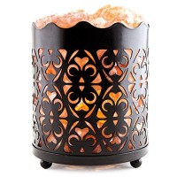 Crystal Decor Himalayan Pink Salt Lamp Basket & Dimmer Cord Bulb