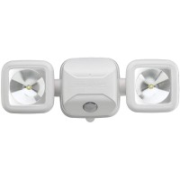 Beams Mb3000 High Performance 500 Lumen Wireless Battery Powered Motion Sensing Led Dual Head Security Spotlight, White, 1-Pack