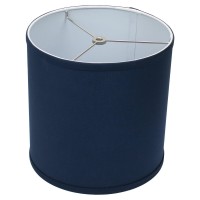 Fenchelshadescom 10 Top Diameter X 10 Bottom Diameter 10 Height Fabric Drum Lampshade Spider Attachment (Linen Navy Blue)