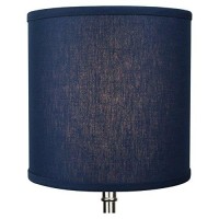 Fenchelshadescom 10 Top Diameter X 10 Bottom Diameter 10 Height Fabric Drum Lampshade Spider Attachment (Linen Navy Blue)