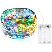 Colorful Fairy Lights Battery Operated Halloween Lights, 10Ft Silver Copper Wire 30 Led Waterproof Indoor Outdoor Home Decorations For Living Room Diwali Party Decorations 6 Year Old Girl Gifts