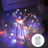 Colorful Fairy Lights Battery Operated Halloween Lights, 10Ft Silver Copper Wire 30 Led Waterproof Indoor Outdoor Home Decorations For Living Room Diwali Party Decorations 6 Year Old Girl Gifts