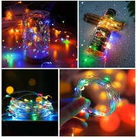 Colorful Fairy Lights Battery Operated Halloween Lights, 10Ft Silver Copper Wire 30 Led Waterproof Indoor Outdoor Home Decorations For Living Room Diwali Party Decorations 6 Year Old Girl Gifts