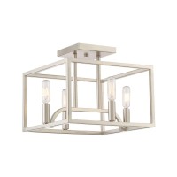 Designers Fountain Uptown 4 Light Semi-Flush Ceiling Light, Satin Platinum, 88411-Sp