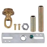 B&P Lamp Antique Brass Finish Cast Brass Screw Collar Canopy Kit