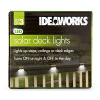 Ideaworks Jb7816 Powered S/3 Solar Deck Lights, Small, Brown