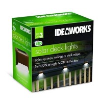 Ideaworks Jb7816 Powered S/3 Solar Deck Lights, Small, Brown