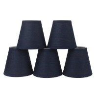 Urbanest Set Of 5 Navy Blue Cotton Chandelier Lamp Shade 3Inch By 6Inch By 5Inch Clipon Hardback