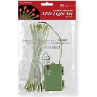 National Tree Battery Operated 35 Led Bulb Light String Set, Red (Ls-883-35R-B)