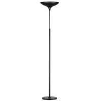 Globe Electric 12784 Led Floor Lamp Torchiere, Energy Star Certified, Dimmable, Super Bright, 43W, 3010 Lumens, Matte Black, Floor Lamp For Living Room, Floor Lamp For Bedroom, Home Improvement,