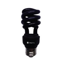 Cfl Compact Fluorescent Black Light Bulb Colored Light Bulb T2 Spiral, 13W (60 Watt Equivalent), E26 Medium Base Black Light Bulbs For Glow In The Dark 120V, Ul Listed, Black Light - Uv (1 Pack)