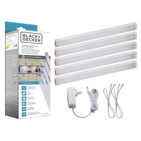 Black+Decker Led Under Cabinet Kit With Motion Sensor, Dimmable Kitchen Accent Lights, Tool-Free Install, Cool White 4000K, 9