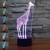 Superniudb Giraffe 3D Night Light Table Desk Optical Illusion Lamps 7 Color Changing Lights