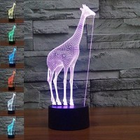 Superniudb Giraffe 3D Night Light Table Desk Optical Illusion Lamps 7 Color Changing Lights