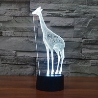 Superniudb Giraffe 3D Night Light Table Desk Optical Illusion Lamps 7 Color Changing Lights