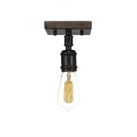 Portland 1 Light Semi-Flush With Amber Antique Bulb