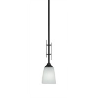 Uptowne 1 Light Mini Pendant Shown In Dark Granite Finish With 4.5 White Muslin Glass