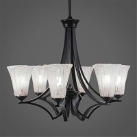 Zilo 6 Light Chandelier Shown In Matte Black Finish With 5.5