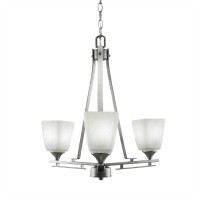 Uptowne 3 Light Chandelier Shown In Dark Granite Finish With 4.5 White Muslin Glass