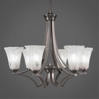 Zilo 6 Light Chandelier Shown In Graphite Finish With 5.5