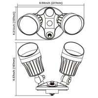 Leonlite Dusk To Dawn Led Security Lights, Adjustable Dual-Head Flood Light Outdoor With Photocell, 20W(150W Equiv.), Wet Location, Etl & Dlc Listed, 5000K Daylight, Aluminum Housing, Bronze
